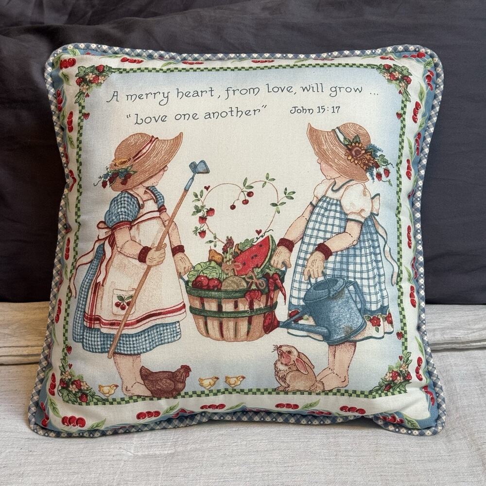 Handmade Decorative Pillow Daisy Kingdom Prairie Girls Life Is A Garden Farm VTG